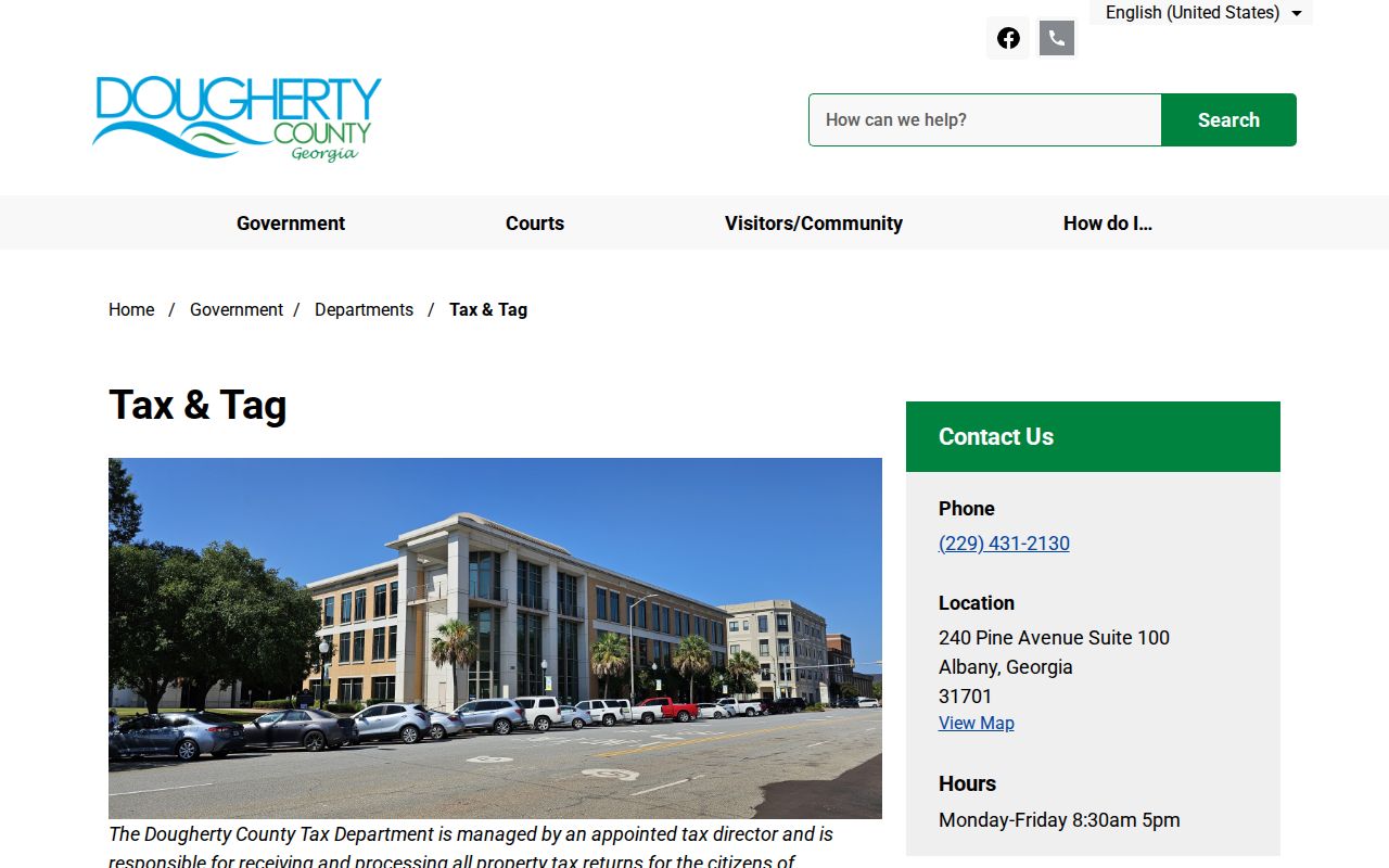 Albany public records page for Dougherty County tax accounts